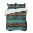 thumbnail image 2 of Quilts Twin XL Size, Vintage Teal Stripe Soft Comforter Bedding Set for Bed, Farmhouse Shabby Turquoise Lightweight Quilted Bedspread with Pillow Cover(2 Pieces) for All Season, 68x98 Inch, 2 of 6