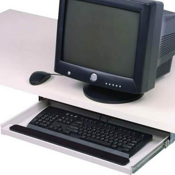 Mead-Hatcher 21885 Keyboard Drawer, Pearl – Under Desk Sliding Tray for Computer Keyboards, Home Office and Workspace Organization