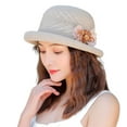 thumbnail image 1 of Sombrero de 56-58cm de circunferencia para mujer, sombrero de verano para mujer, sombrero de pescador con flores, protector solar, gorro de lavabo, 1 of 5