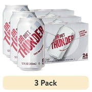 (3 pack) Great Value Dr Thunder Diet Calorie Free Cola Soda Pop, 12 fl oz, 24 Pack Cans