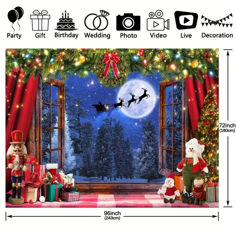 LTLYH 7x5ft Christmas Photography Backdrop Winter Snow