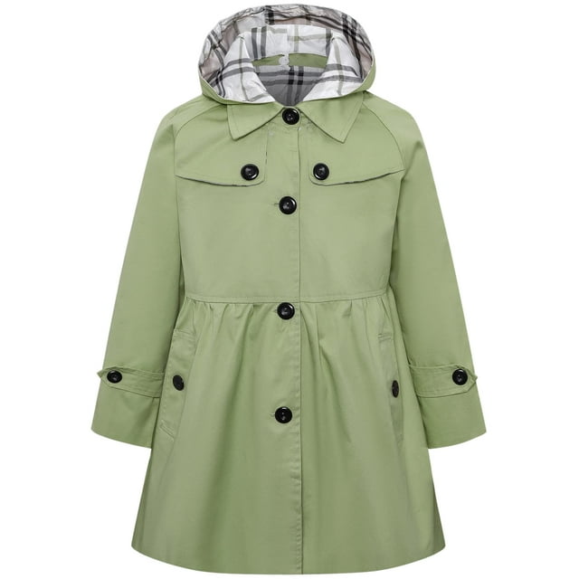 Chaqueta con capucha Betusline para niña, rompevientos, color verde, 4-5T