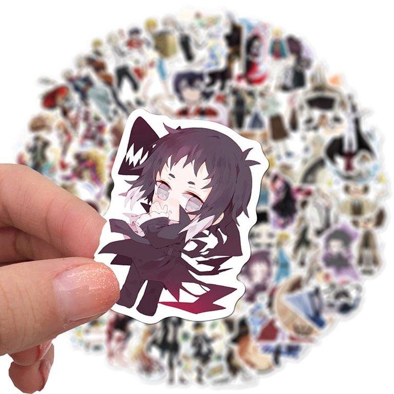 Bungo Stray Dogs Vinyl Stickers – 20 PC Chibi Anime Sticker Pack, Waterproof & Reusable, For Laptops & Water Bottles