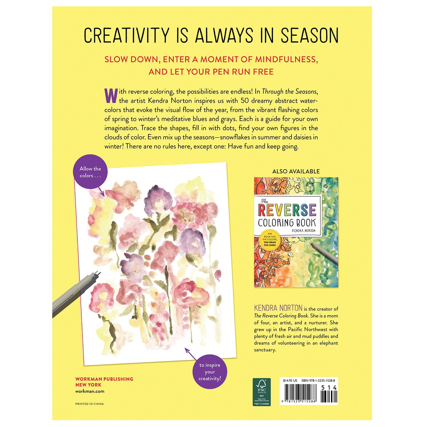Reverse Coloring Book Ser.: The Reverse Coloring Book(tm): Mindful Journeys  : Be Calm and Creative: the Book Has the Colors, You Draw the Lines by  Kendra Norton (2022, Trade Paperback) for sale