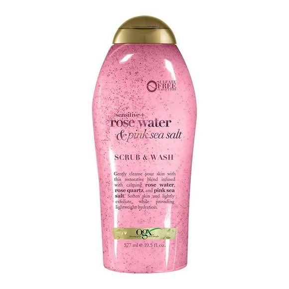 Gel de ducha Ogx exfoliante rose water & pink sea salt 577 ml