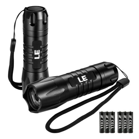 Lighting EVER Pack of 2 Units, LED Flashlight Torch Light, IP65 Waterproof, 200lm, Batteries
