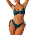 thumbnail image 2 of UTSJKR Women Two Piece Bikini Swimsuit Sets Sexy Swimwear Chest Pad Triangle Sexy Bikini Sets with Adjustable Strap for Beach Navy XL, 2 of 3