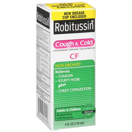 Robitussin: Cf Non-Drowsy/Cough Suppressant/Expectorant/Nasal Decongestant Cough & Cold, 4 oz