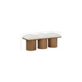 thumbnail image 3 of Meridian Furniture Pavilion Cream Boucle Fabric Bench, 3 of 6