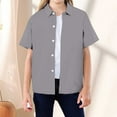 thumbnail image 6 of Little Boys' Button Down Shirts Grey Uniform Shirts for Boys Graduation Shirts Boys Suit Size 6-7 Years, 6 of 6