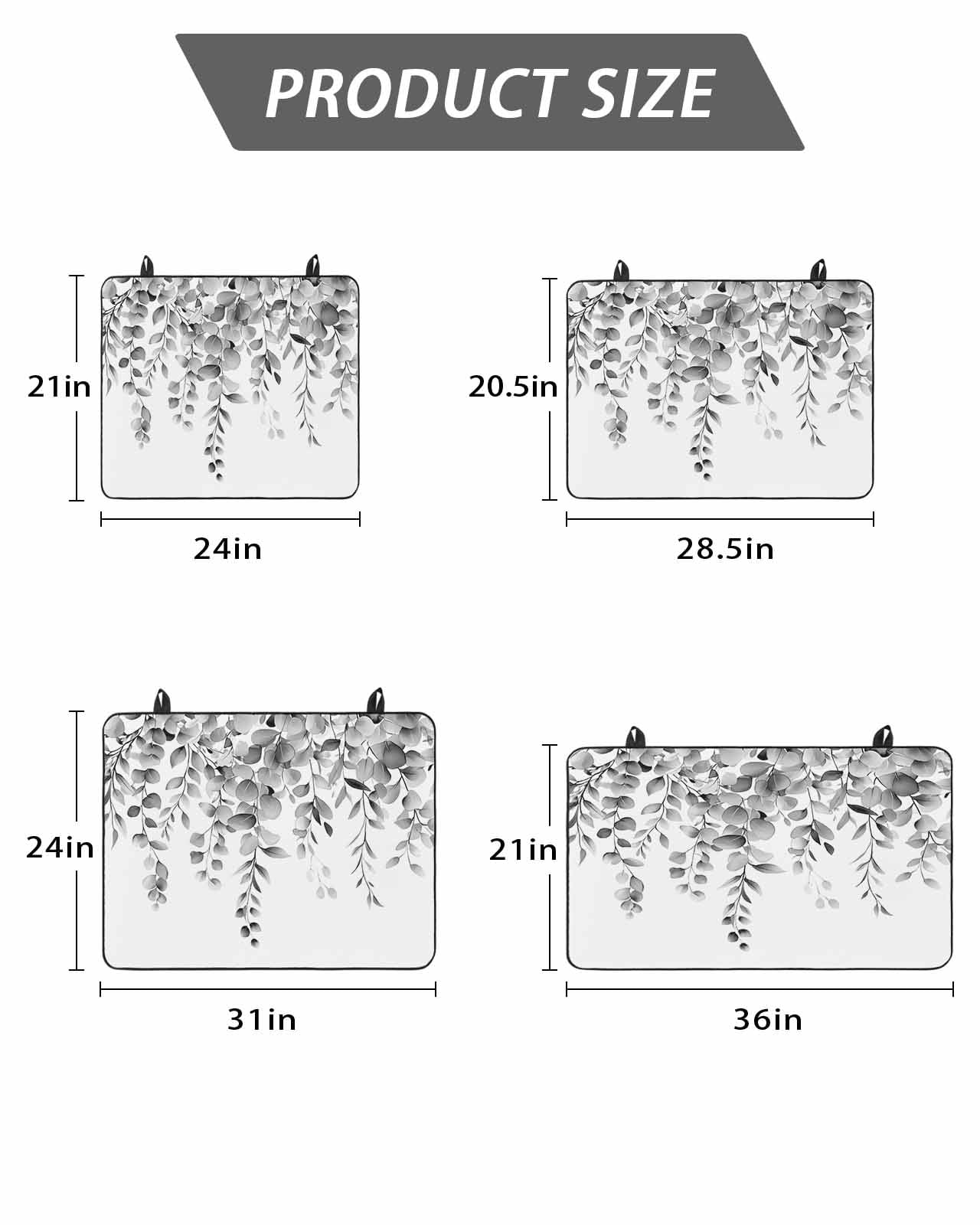 Stove Top Covers for Electric Stove, Grey Eucalyptus Glass Stovetop Cover Protector, Botanical Leaves Aesthetics Flowers Induction Cooktop Protector Oven Mat for Kitchen Countertop 28.5"x20.5"