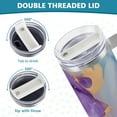 thumbnail image 5 of SKYSONIC Insulated Tumblers with Lids and Straws Handles 40oz Water Bottle Blue Marble Purple Travel Mug Reusable Stainless Steel Thermos Vacuum, 5 of 7