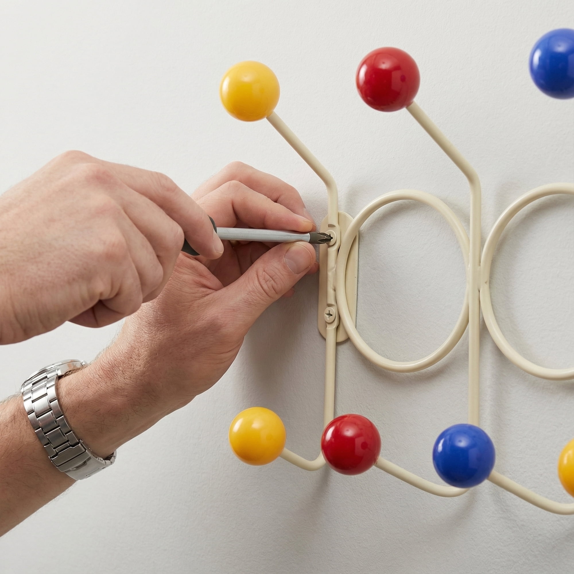 Unique Bargains Coat Rack Wall Mount with 12 Hooks for Entryway Colorful 43.5"x16.5"