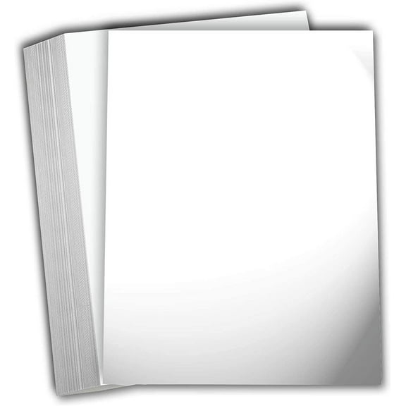 Hamilco White Glossy Cardstock Paper 8 1/2 x 11" 80 lb Cover Card Stock 50 Pack