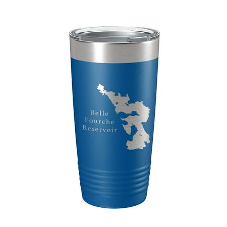 

Belle Fourche Reservoir Tumbler Lake Map Travel Mug Insulated Laser Engraved Coffee Cup South Dakota 20 oz Royal Blue