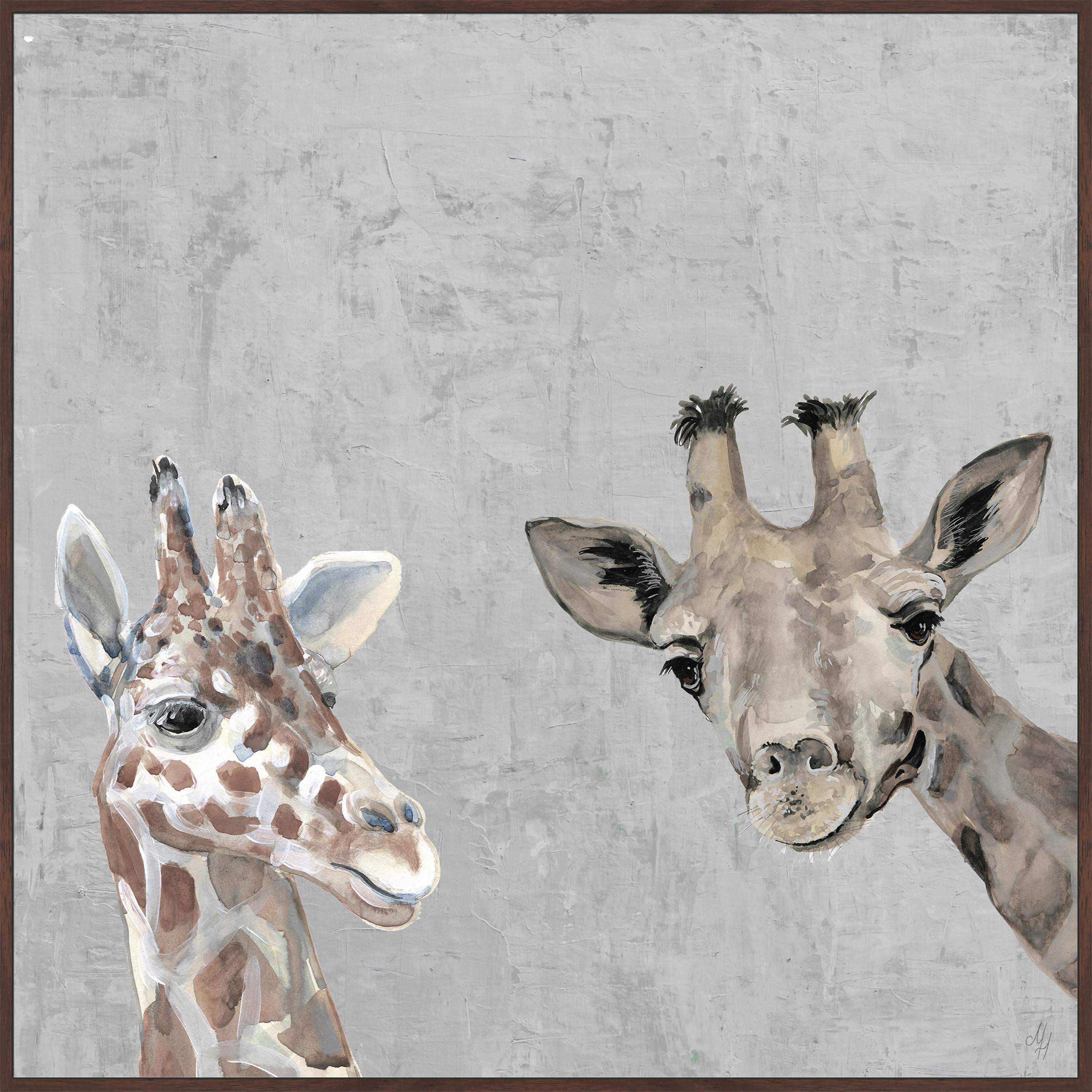 All About Giraffes Floater Framed Painting Print on Canvas