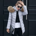 thumbnail image 3 of Lindreshi Winter Coats for Women Plus Size Clearance Fashion Solid Women Casual Thicker Winter Slim Coat Overcoat, 3 of 7