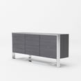 thumbnail image 2 of Modrest Fauna 3-Door Modern Stainless Steel & Wood Buffet in Elm Gray, 2 of 3