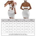 thumbnail image 2 of Vestidos ajustados cortos sexy Vestido de cadera plisado con cuello halter para mujer (Blanco L) FLhrweasw Para estrenar, 2 of 8