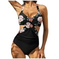thumbnail image 1 of Trajes de baño de una pieza con corte cruzado en la parte delantera para mujer Traje de baño con control de barriga Tankini Monokini Ropa de playa Fridja  nalpqowj62522, 1 of 5
