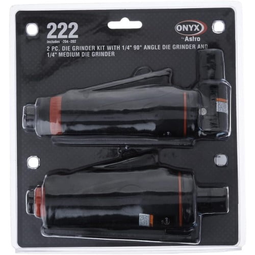 Astro Pneumatic 222 ONYX 2pc Die Grinder Kit w/ 1/4" 90 Angle Die Grinder