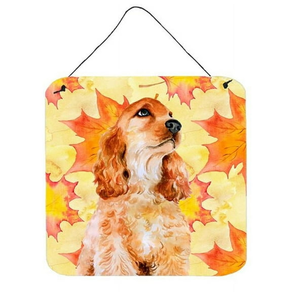 Cocker Spaniel Fall Wall or Door Hanging Prints, 6 x 6 in.