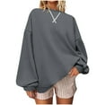 thumbnail image 2 of Neewe Sweatshirts for Women Crewneck Long Sleeve Loose Tops Simple Trim Fashion 2025, 2 of 5