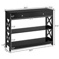 thumbnail image 2 of Gymax Console Table Drawer Shelves Sofa Accent Table Entryway Hallway Black, 2 of 10