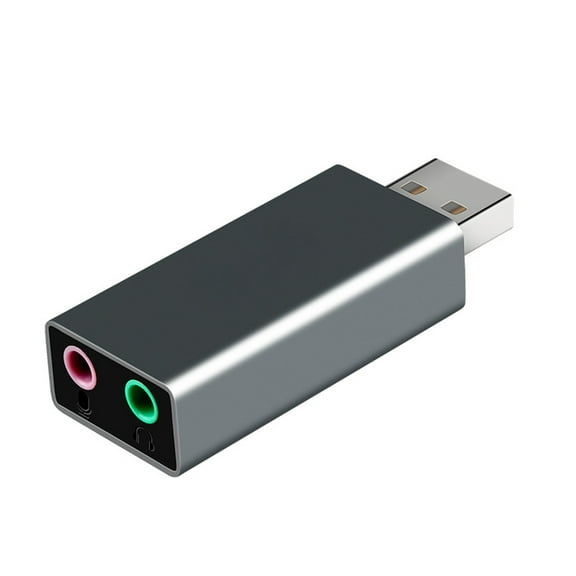 USB to Headphone and Microhpone Adapter, External Sound Card Enhances Auditory on PC and Laptops