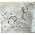 thumbnail image 2 of Raz Imports 15' Cluster Garland Green Wire, 120 White Lights with Remote, 2 of 5