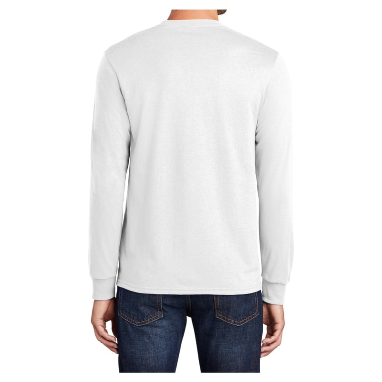 Yellow Rooster Men's Long Sleeve Core Blend T-Shirts White XL