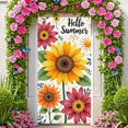thumbnail image 6 of Floral Design Summer Banner Colorful Sunflowers Hello Text for Outdoor Decor Garden Party Seasonal Celebration, 6 of 7