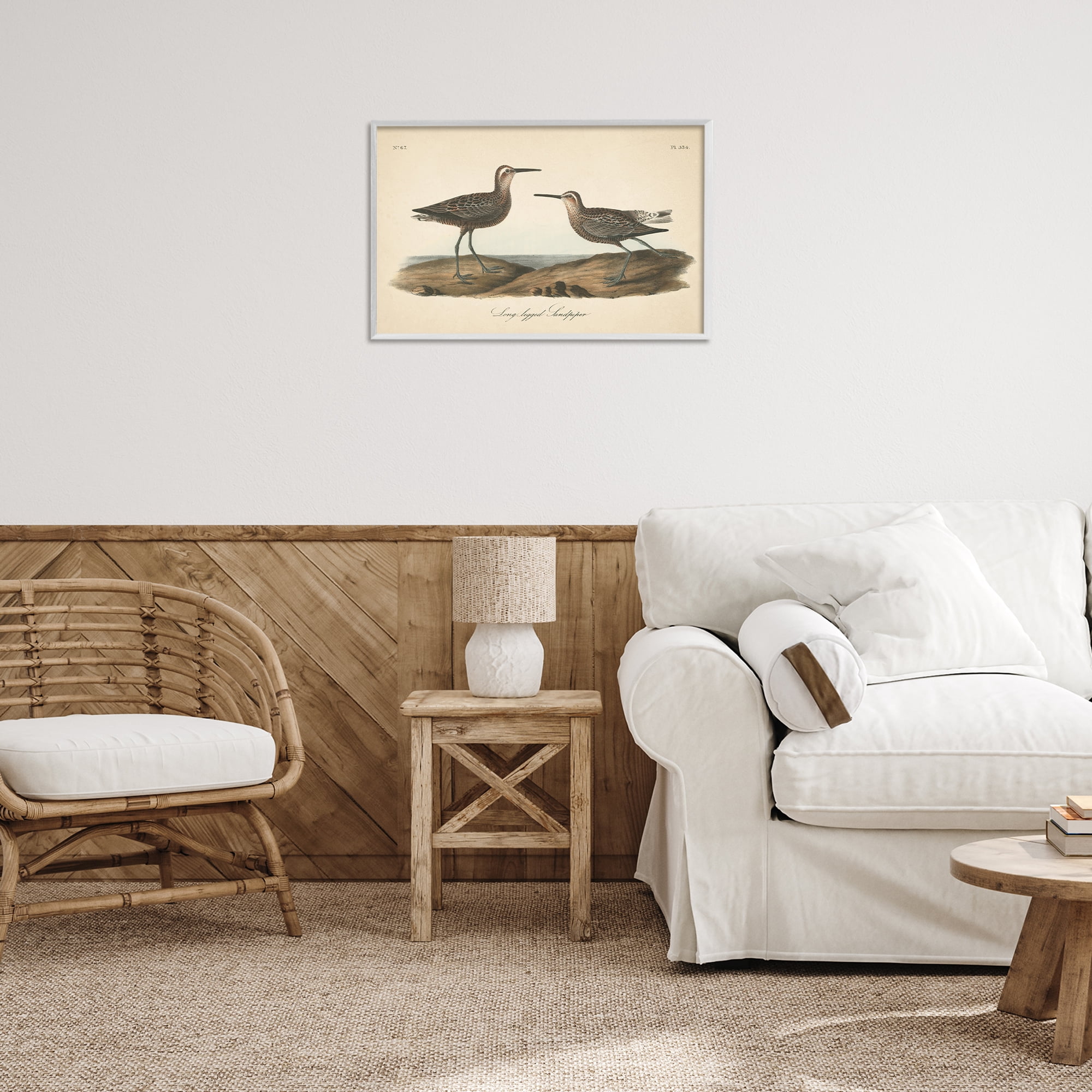 Stupell Industries Long Legged Sandpiper Animals & Insects Painting White Framed Art Print Wall Art, 24 x 16