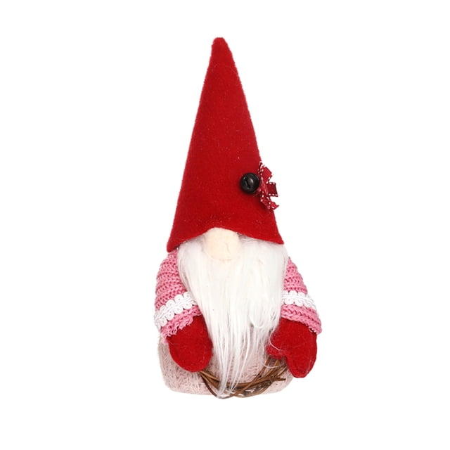 Fiudx Adorno Navideño de Gnomo, Colgante de Rodolfo de Ratán, Adorno de Duende Artesanal, Decoración Festiva para El Hogar, Adorno para Árbol de Navidad, Aplicación Multiescena, Tamaño 20 X 11 X 7 Cm