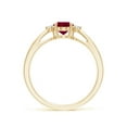 thumbnail image 2 of ANGARA Natural Tapered Shank 1 ct Ruby Engagement Ring with Diamond Accents in 14K Yellow Gold for Women (Size-7x5mm) | July Birthstone, Anniversary, Jewelry Gift for Women | Natural Ruby Ring, 2 of 10