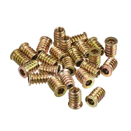 

M6x17mm Furniture Screw-in Nut Carbon Steel Color Zinc Plating 64 Pack