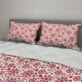 thumbnail image 2 of Snowflake Comforter & Sham Bedding Set, Stars 7 Pointed Stars and Dots Pattern Abstract Motifs New Year Illustration, 3 pcs Duvet Set Microfiber Filling Quilt, 5 Sizes, Red White, by Ambesonne, 2 of 4