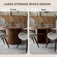 thumbnail image 5 of Hawsaiy 5-Piece Dining Table Set for 4, 47" Round Dining Table Set with 4 PU Leather Dining Chairs, Modern Farmhouse Table Set for Dining Room (Walnut+Brown), 5 of 10