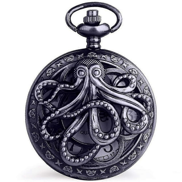 Hollow Quartz Pocket Watch Punk Pocket Watch With Necklace