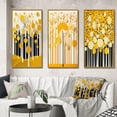 thumbnail image 1 of Designart "Minimal Art Abstract Yellow Forest II" Landscape Trees Framed Wall Art Set Of 3 - Yellow Trees Frame Gallery Wall Set For Home Decor, 1 of 6