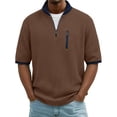 thumbnail image 1 of Camiseta Casual de Manga Corta con Cuello Tripulado 100% de Poliéster Lavable a la Máquina de Manga Larga Camisetas de Trabajo Al Aire Libre de Color Sólido para Hombres, 1 of 7