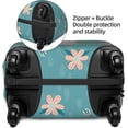 thumbnail image 3 of Teal Mama Llama Luggage Cover Washable Elasticated Luggage Covers For Suitcase Tsa Approved Stylish Dust And Scratch Resistant Luggage Case Protector For Kids And Adults, 3 of 6
