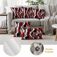 thumbnail image 6 of Outdoor Pillow Covers Distortion Red Stripes Waterproof Pillow Cases 24x24 Set of 2, Abstract Geometric Art Throw Pillow Cover Pillowcase for Patio Balcony Couch Garden, 6 of 9
