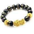 thumbnail image 5 of Bracelet Black Obsidian Wealth Lucky Meaning Buddha Bead Bracelet with Pixiu Character for Men Women, 5 of 8