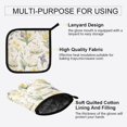 thumbnail image 3 of Yayeee Oven Mitts and Pot Holder Set of 2 Heat Resistant Kitchen Gloves Baking Hot Pad, Floral Rabbit, 3 of 5