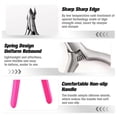 thumbnail image 3 of Alicates profesionales para cutículas con mango de silicona antideslizante, recortador de acero inoxidable de 3/4 de pulgada de punta afilada, color rojo rosa., 3 of 5
