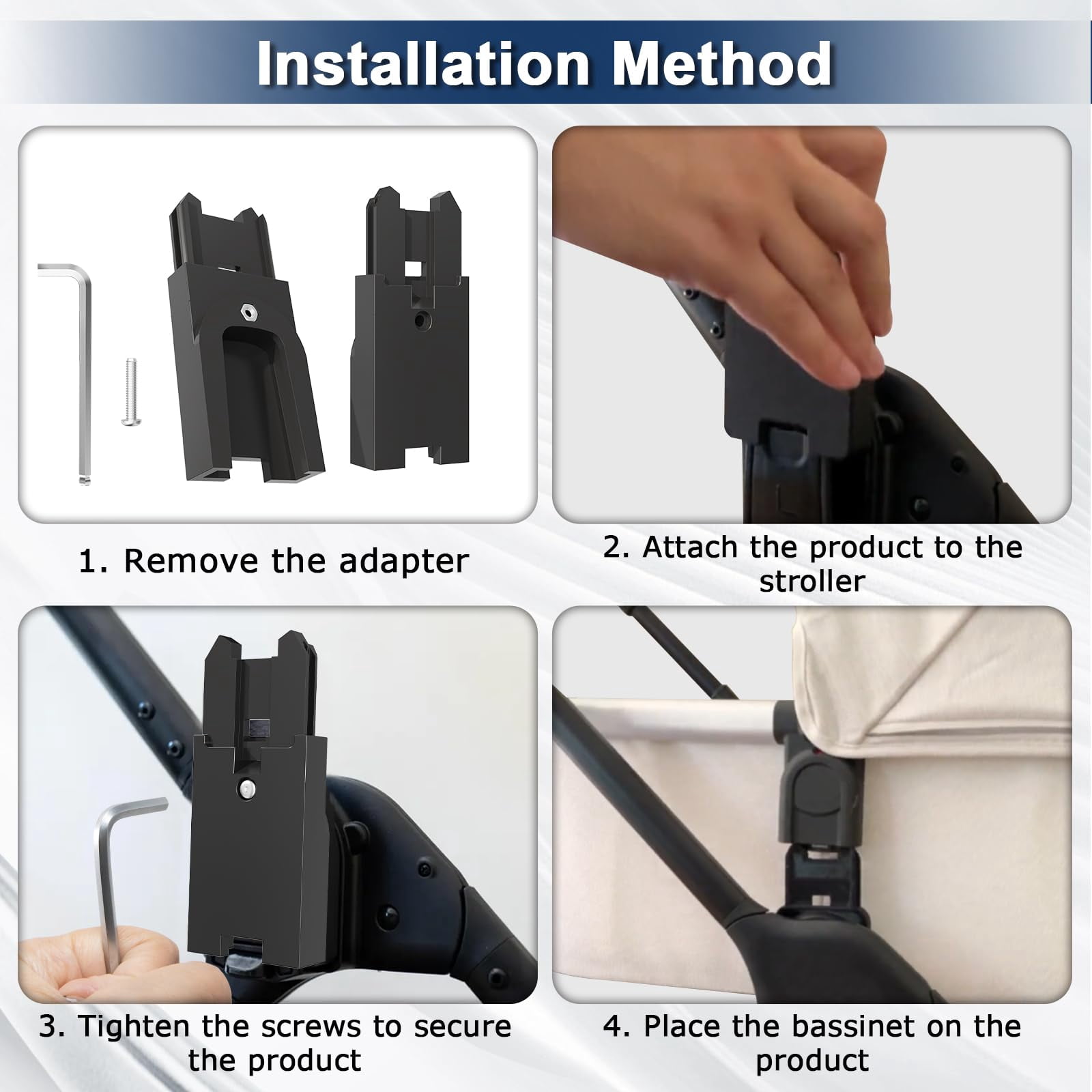 Connector for Uppababy V1/V2/V3 Bassinets, Fits for Nuna Triv Next & for Nuna Swiv Strollers