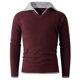 thumbnail image 1 of Blusa y camisa de manga larga con cuello vuelto para hombre, informal, de moda, de color liso, con media cremallera, manga larga, cuello alto, blusa de poliéster para hombre, 1 of 4