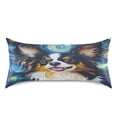 thumbnail image 3 of Haosy Satin Pillowcase for Hair and Skin Standard Cooling Silk Pillow Case with Envelope Closure Dog and Starry Sky 20"x30", 3 of 9