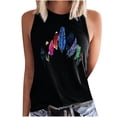 thumbnail image 1 of Tops casuales de verano sin mangas para mujer Tops de chaleco sin mangas con estampado de cuello redondo Pompotops lopia996594, 1 of 8